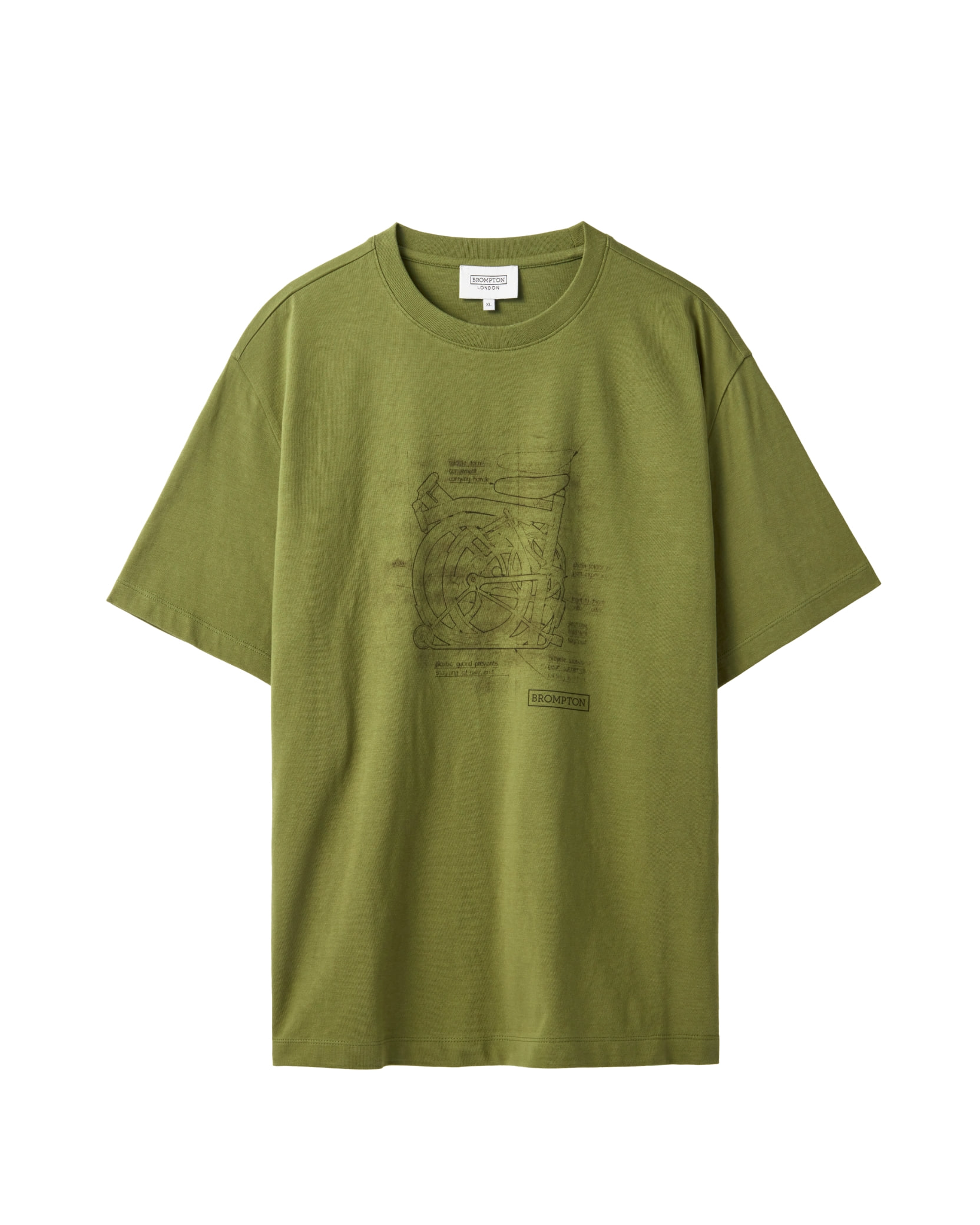 1975 FRONT BICYCLE PRINT T-SHIRT - GREEN