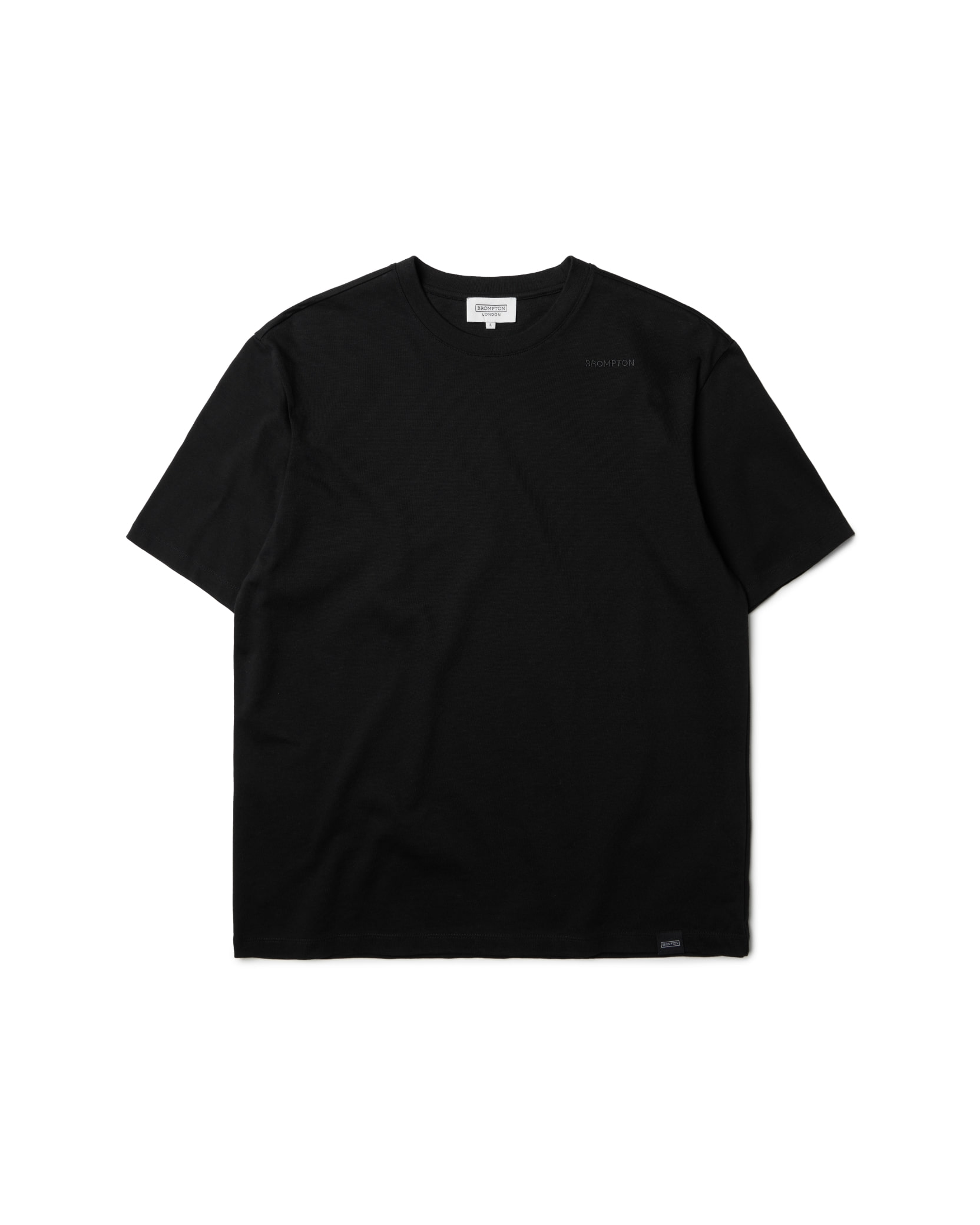 EMBROIDERY LOGO OVER FIT HALF SLEEVE TSHIRT-BLACK