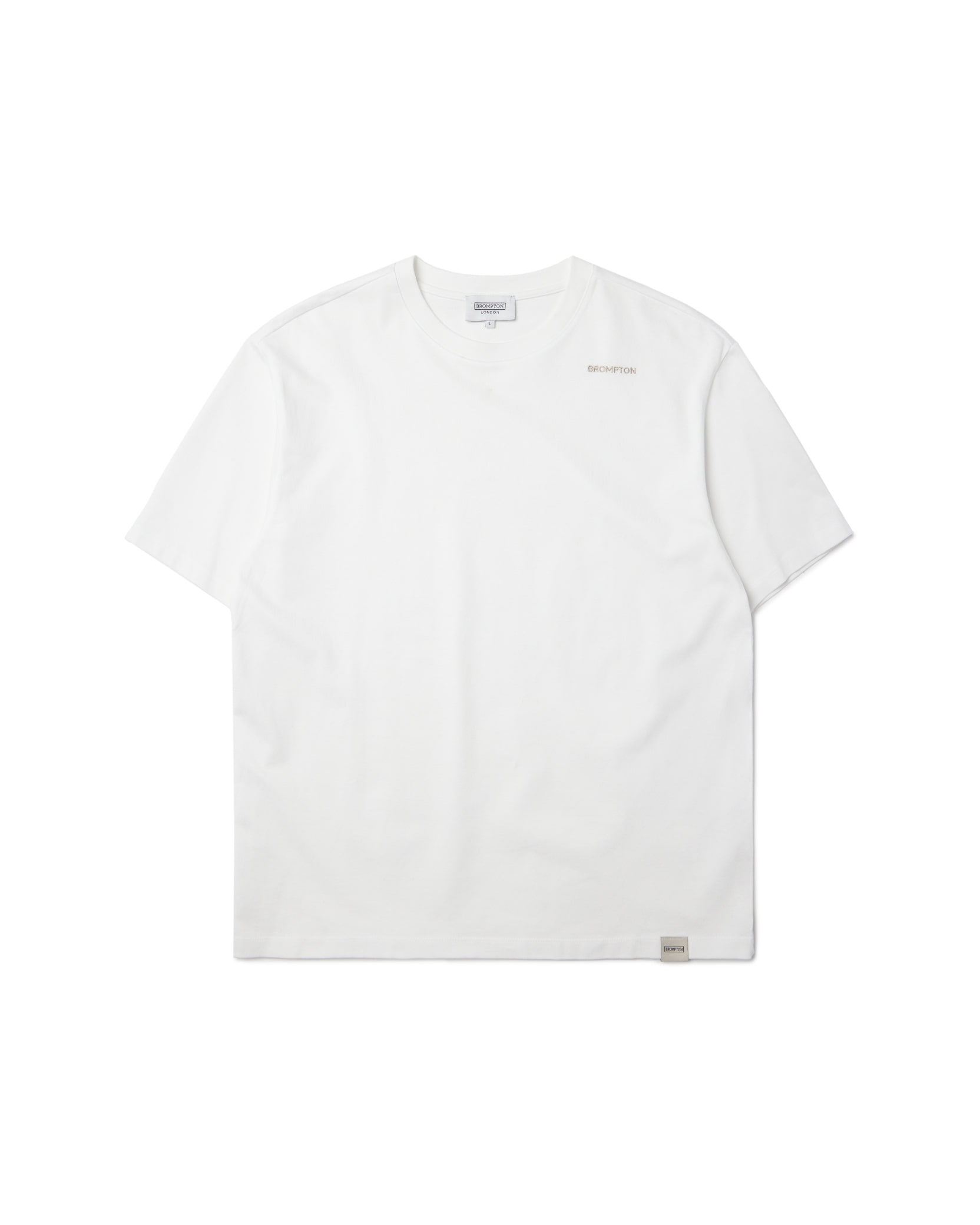 EMBROIDERY LOGO OVER FIT HALF SLEEVE TSHIRT-WHITE